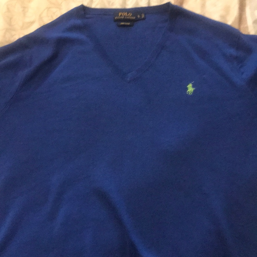 Blue polo sweater